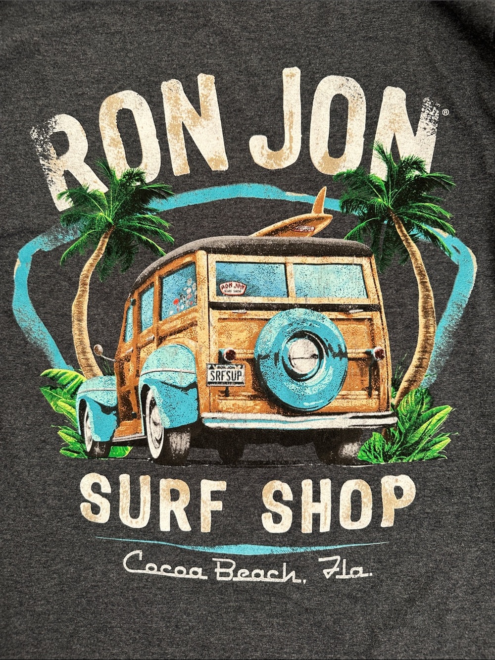 Ron Jon Surf Shop gray crew neck long sleeve graphic t-shirt